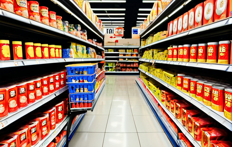 **Global Economic Impact of Trade Wars**: Create an image depicting a split scene between the United States and China, illustrating the effects of trade wars. On one side, show rising prices in stores and consumers looking concerned while shopping. On the other side, depict American companies struggling to compete against cheaper imported goods, highlighting the economic tension.