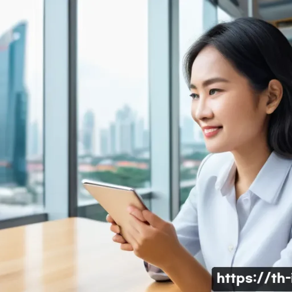 국제 회계 기준 IFRS 적용 사례 - **Prompt:** A friendly and approachable young Thai woman, similar to a knowledgeable financial exper...