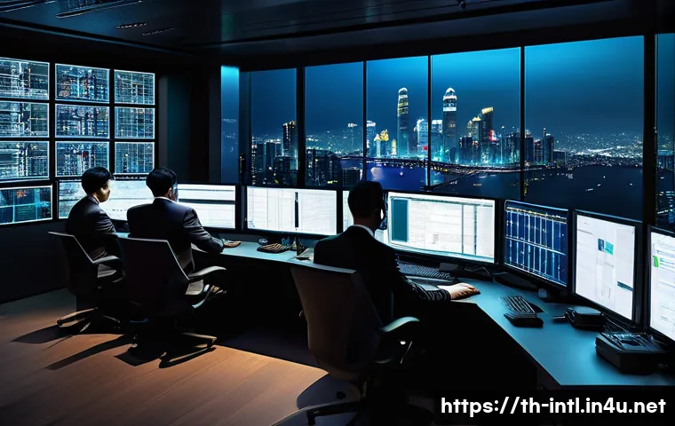 국제 범죄 조직과 대응책 - A sophisticated and flexible international crime syndicate headquarters scene, featuring a high-tech...