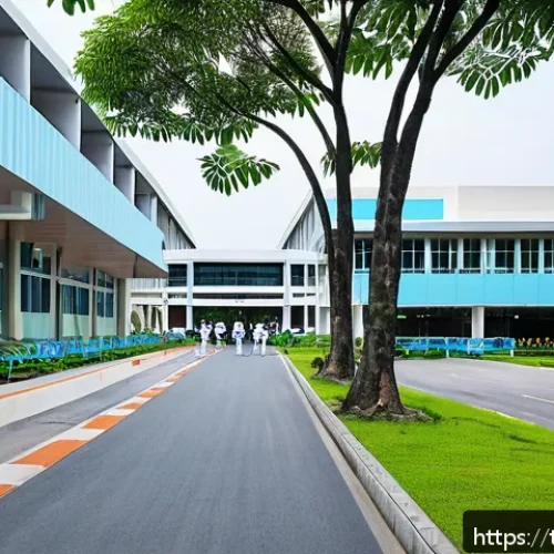 Home 31 국제 보건 위기 대응 사례 - A modern Thai community hospital exterior during daytime, showing a clean, well-maintained building ...